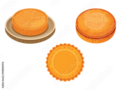 vector illustration of a spanish food Tetilla (Soft Cheese from Galicia)