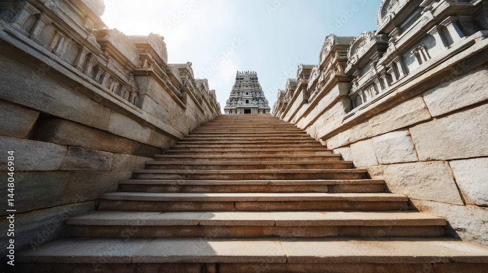 Ancient Stone Steps Architectural Detail of a Historic Temple Ancient Stone Steps Architectural Detail of a Historic Temple