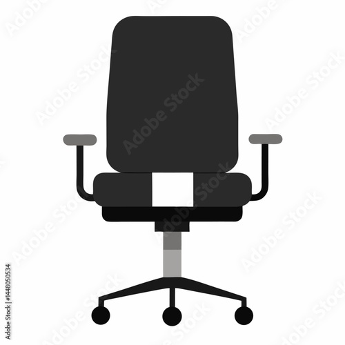 Office chair black vector on white background.