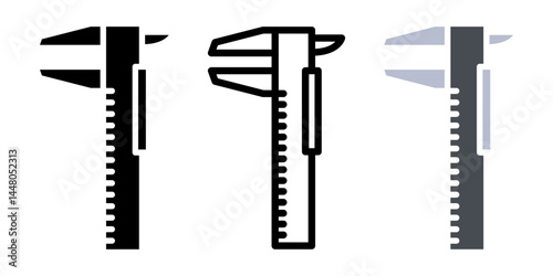 caliper icon set. for mobile concept and web design on white background
