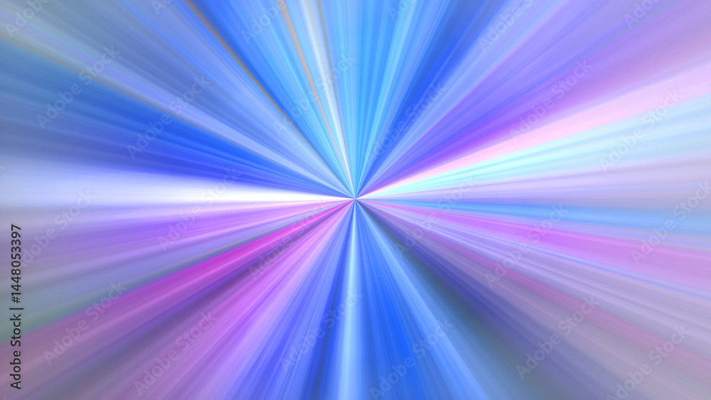 Obraz premium 4K abstract digital art featuring a radial blur effect with a central point of focus, radiating outwards. Dynamic picture with motion and speed effect.