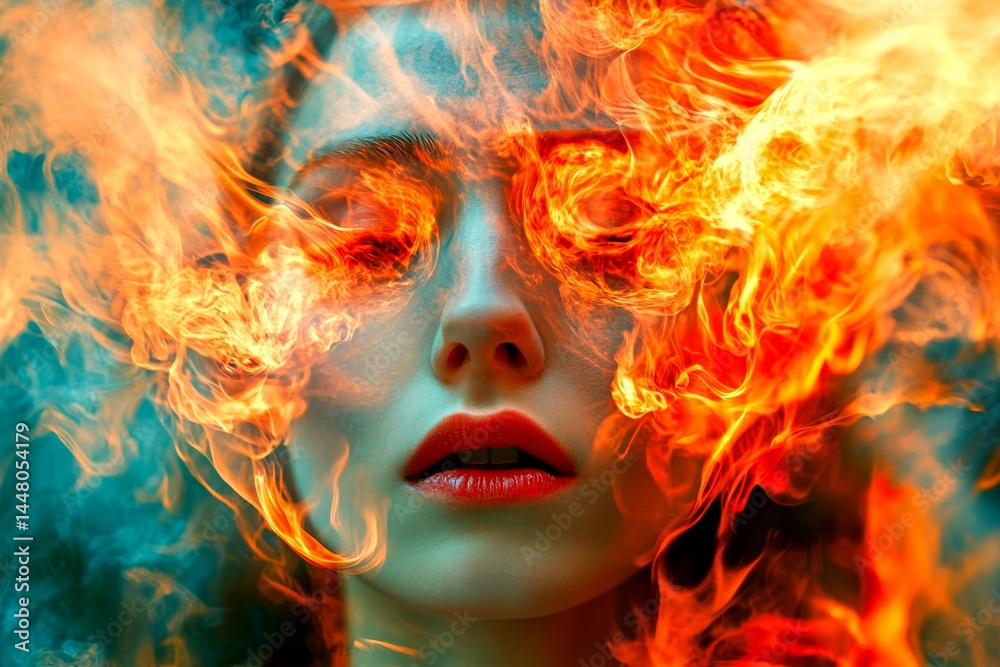 Coping with pain. Metaphorical migraine feelings of a ailment and suffering. Pain of disorder - migraine: abstract image of well-being. Physical agony. Sickness concept. Medical struggle.
