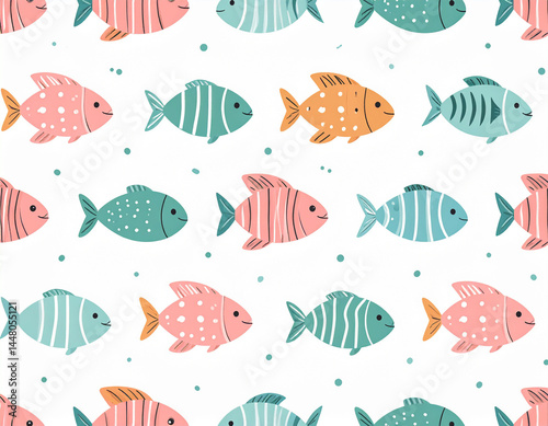 seamless pattern with fishes
