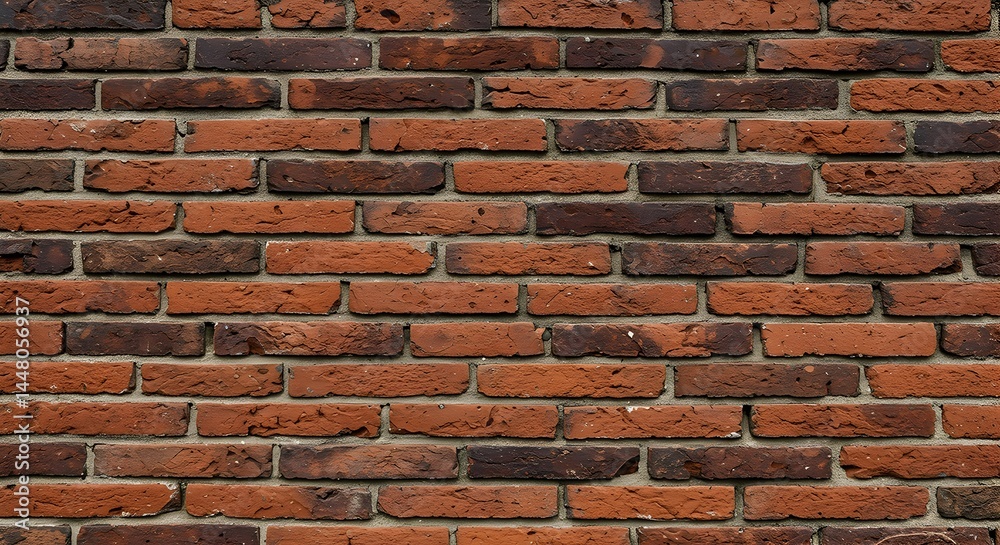 Obraz premium Brick Wall Texture with Red and Brown Bricks Background