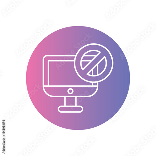 No Computer Icon vector stock illustration