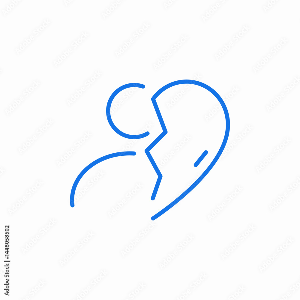 broken heart relationship icon sign vector broken heart relationship icon sign vector