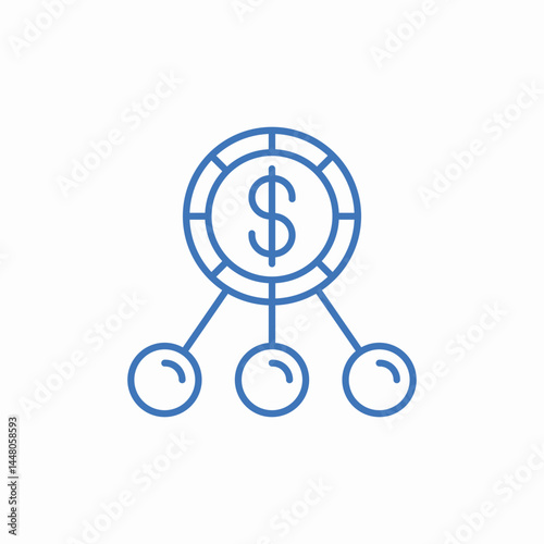 budget split icon sign vector