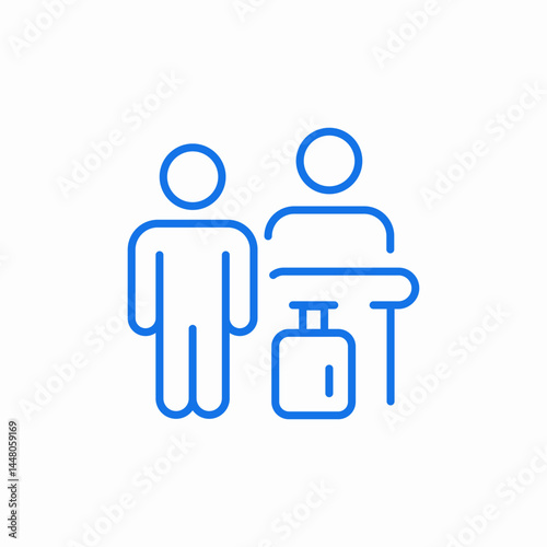 checkin luggage travel icon sign vector