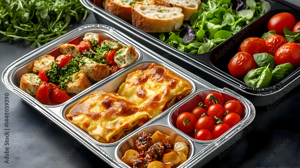 Assorted Meal Tray with Lasagna Assorted Meal Tray with Lasagna
