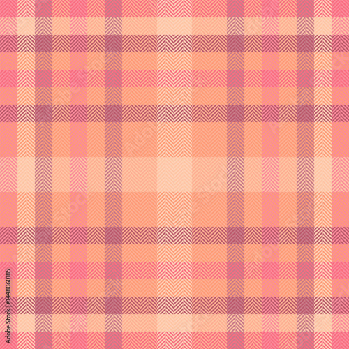 Soft peach and pink herringbone plaid pattern.  Ideal for textile design, fashion, home decor, and website backgrounds.