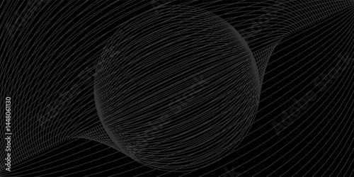 Circular spiral sound wave rhythm from lines. vector illustration
