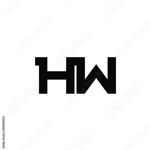 Free Download HW monogram logo design letter text name symbol monochrome logotype alphabet character simple logo - GFXLoad