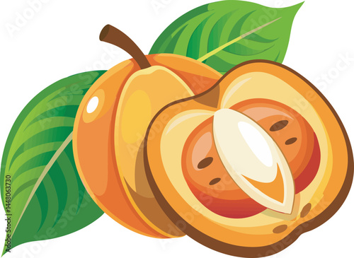 A colorful, detailed vector illustration of ripe ackee fruit, featuring vibrant hues and intricate design, ideal for creative and artistic projects.