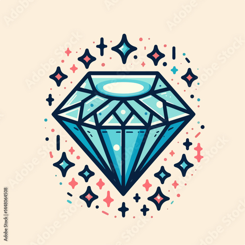vector illustration of a diamond