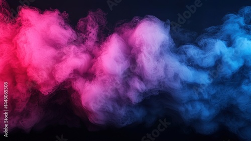 Swirling neon blue and magenta smoke creating a colorful abstract design