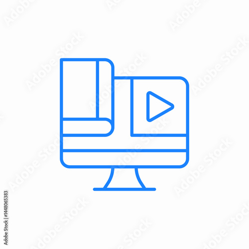 online learning video icon sign vector