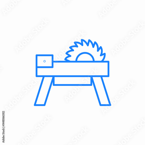 saw machinery woodworking icon sign vector