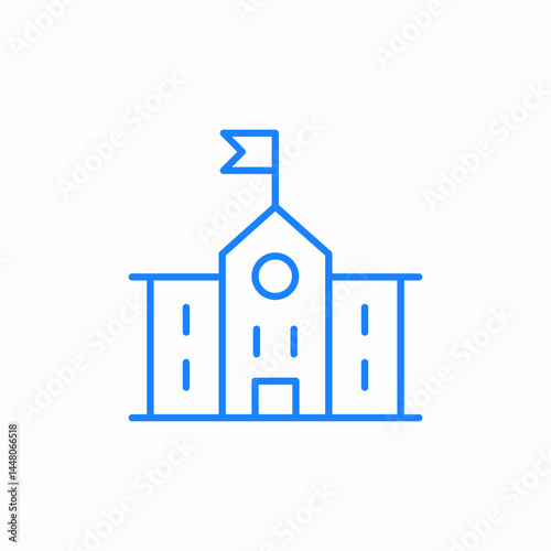 school education building icon sign vector
