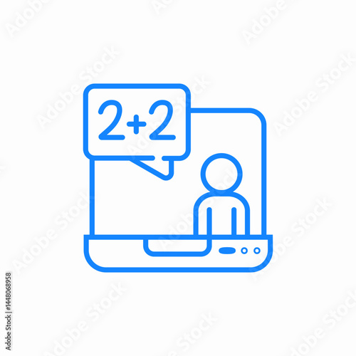 video math lecture icon icon sign vector