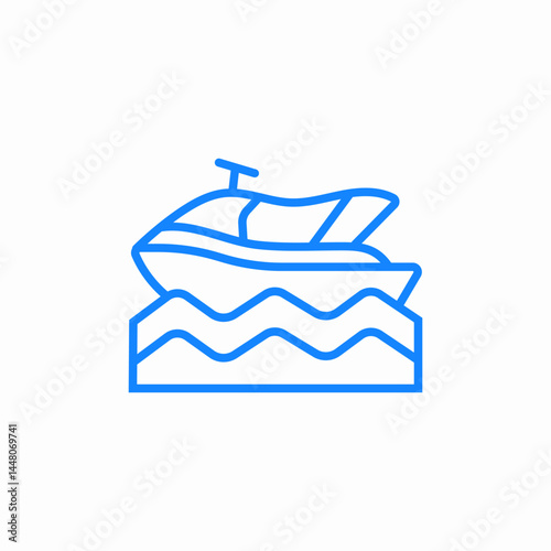 watercraft ski boat icon sign vector