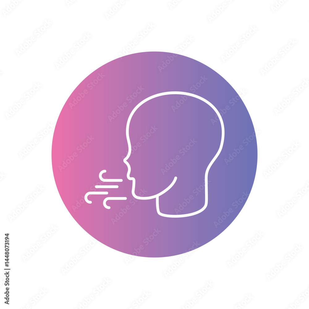 Mindful Breathing Icon vector stock illustration Mindful Breathing Icon vector stock illustration