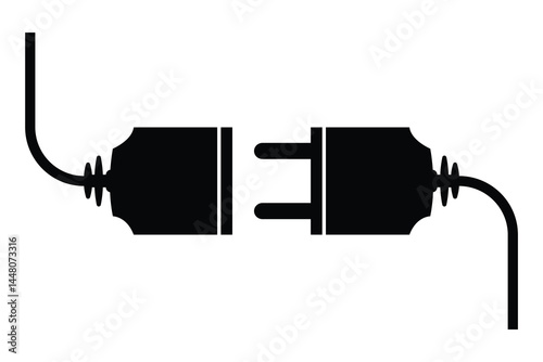Plug Male Female Connection Icon, simple vector design. Electric plug Connection and disconnection concept. male and female Plug vector illustration.