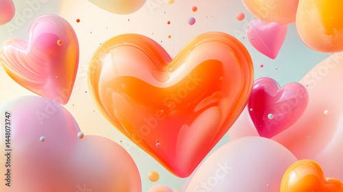 3D heart glossy