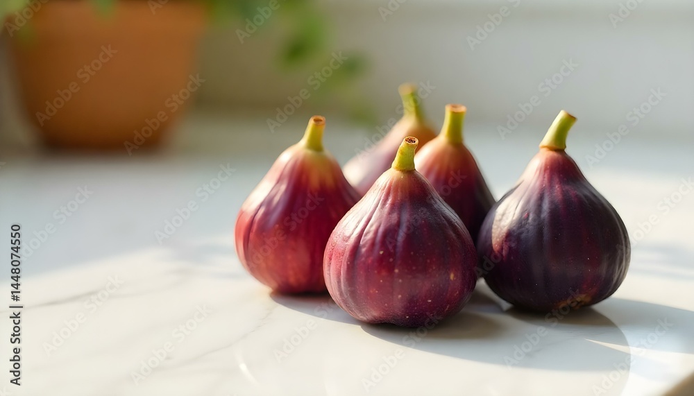 Obraz premium fresh figs on white background
