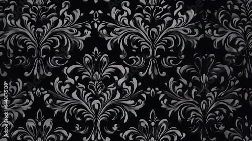 Intricate black and gray decorative pattern.