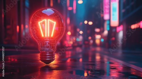 Strategy business planning ideas for investment and business growth. glowing light bulb with futuristic graphic icon.	