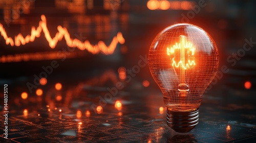 Obraz na płótnie Strategy business planning ideas for investment and business growth. glowing light bulb with futuristic graphic icon. w salonie