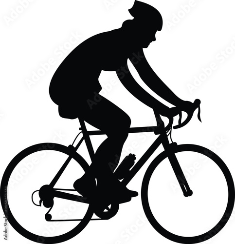 Silhouette Bicycling Mood in the Morning