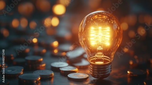 Obraz na płótnie Strategy business planning ideas for investment and business growth. glowing light bulb with futuristic graphic icon. w salonie