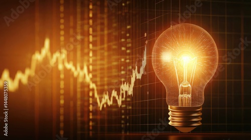 Obraz na płótnie Strategy business planning ideas for investment and business growth. glowing light bulb with futuristic graphic icon. w salonie