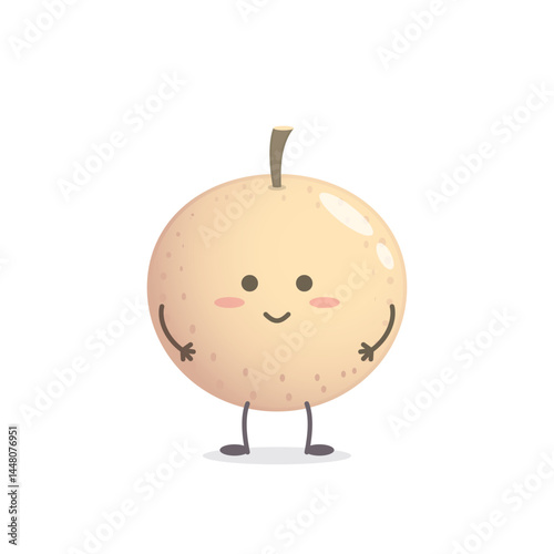 Cute Longan Characters Expressing Emotions in Fun Cartoon Style