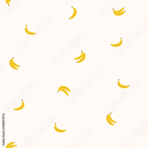 Vector illustration. Mini bananas seamless pattern, summer fabric design, baby clothes print, mini fruit seamless pattern