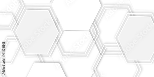 .Abstract geometric pattern with crosses, stripes, lines. and  technology 3d white light structure technology out line hexagon polygonal honeycomb luxury pattern vector background.