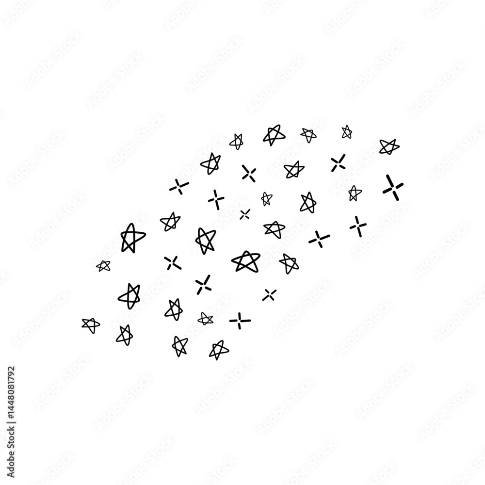 Fototapeta premium Stars Doodle Pattern