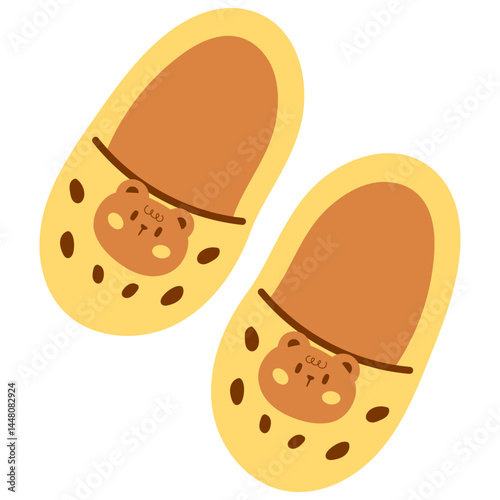 cute sandals bear illustration