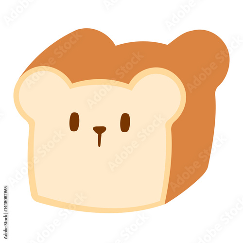 cute bear bread illustration