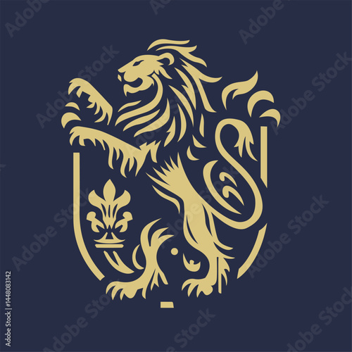 Roman lion logo in shield shape