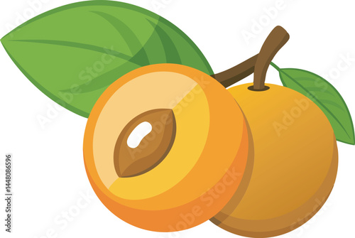 A vibrant vector art illustration of beautiful, ripe longan fruits, showcasing lush detail, rich colors, and tropical freshness for creative projects.