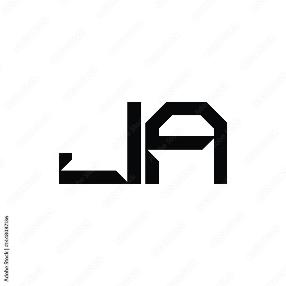JA monogram logo design letter text name symbol monochrome logotype alphabet character simple logo JA monogram logo design letter text name symbol monochrome logotype alphabet character simple logo