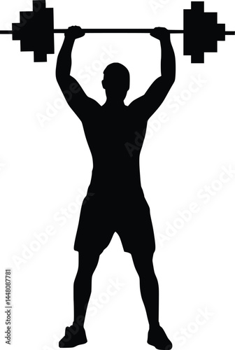 silhouette of a man lifting weights
