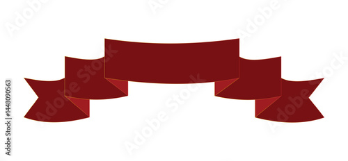 Red Ribbon Banner  – Blank Vector Labels for Decoration and Design