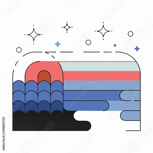 vector illustration of a train station with train