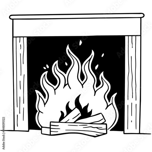 vector illustration of a burning fire
