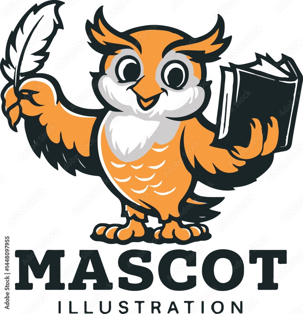 Fototapeta premium owl logo with a letter