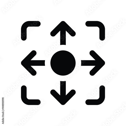 move selector glyph icon. Strong and solid vector icon for websites, mobile interfaces, presentations, and visual branding. High quality and easy to edit.