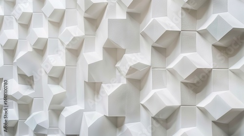 Creative White Geometric Texture Background Design with Three-Dimensional Effect: Modern, Engaging, and Visually Appealing for Various Projects --s 30 --style raw --v 6.0 --ar 16:9